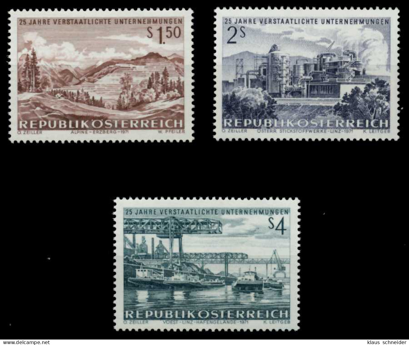 ÖSTERREICH 1971 Nr 1373-1375 Postfrisch S5AD97A - Unused Stamps