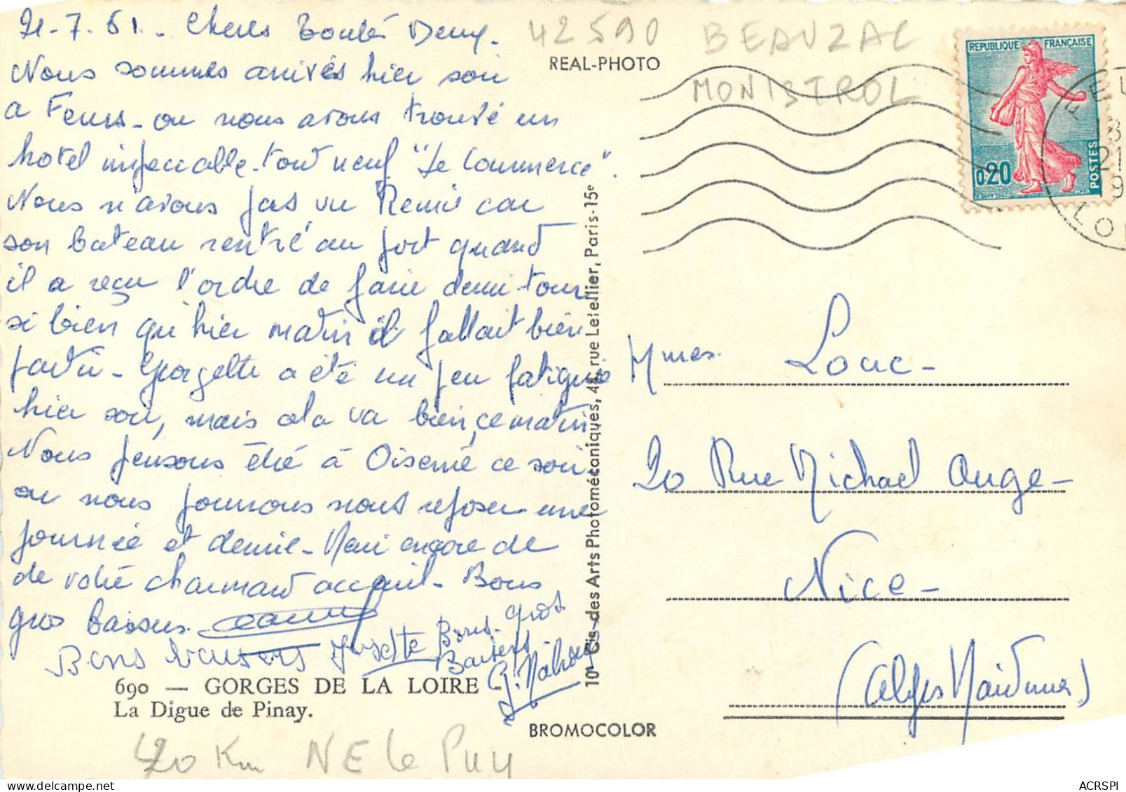 GORGES DE LA LOIRE La Digue De Pinay 5(scan Recto-verso) MC2438 - Otros & Sin Clasificación