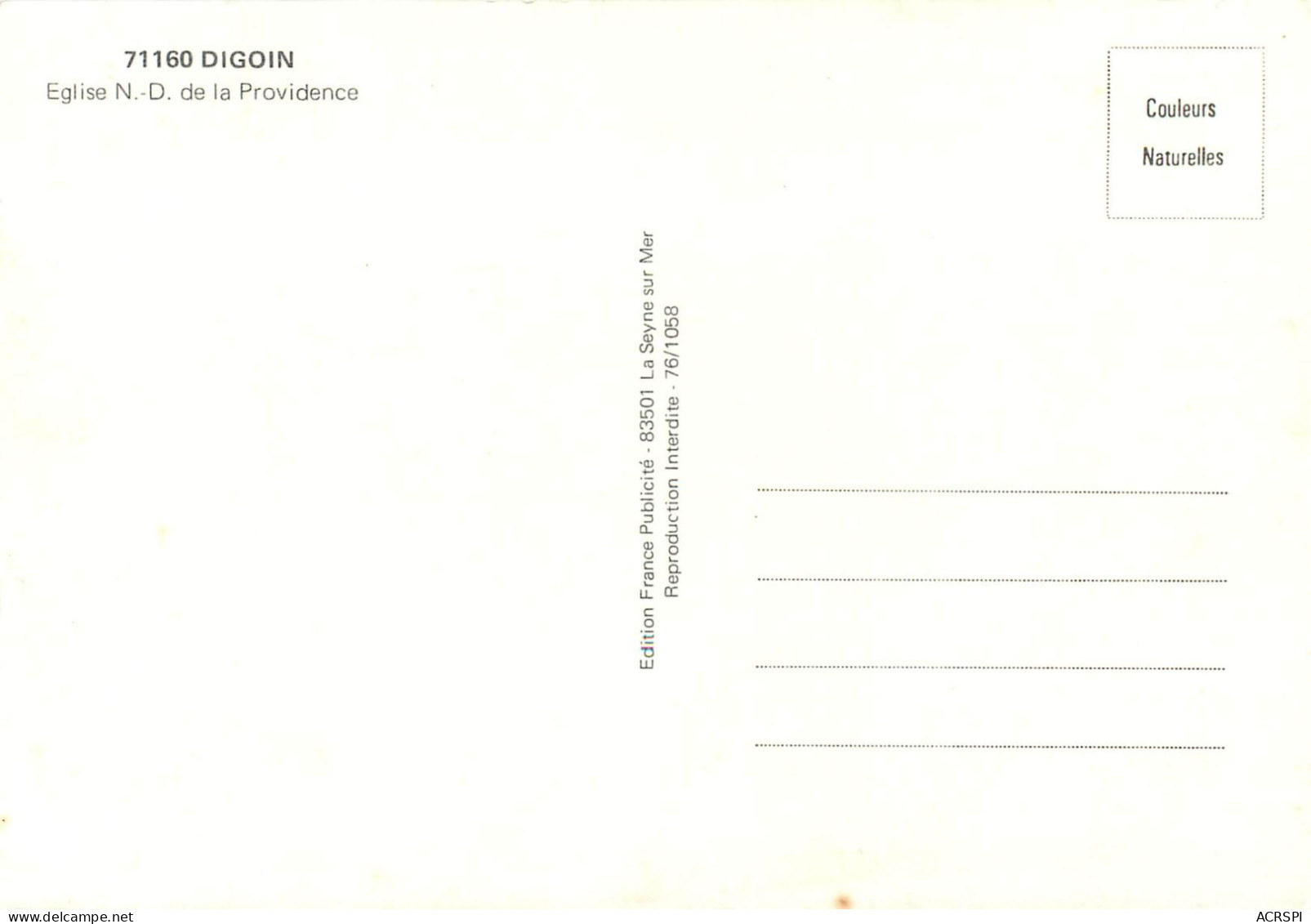 DIGOIN Eglise N D DE LA PROVIDENCE 21(scan Recto-verso) MC2437 - Digoin