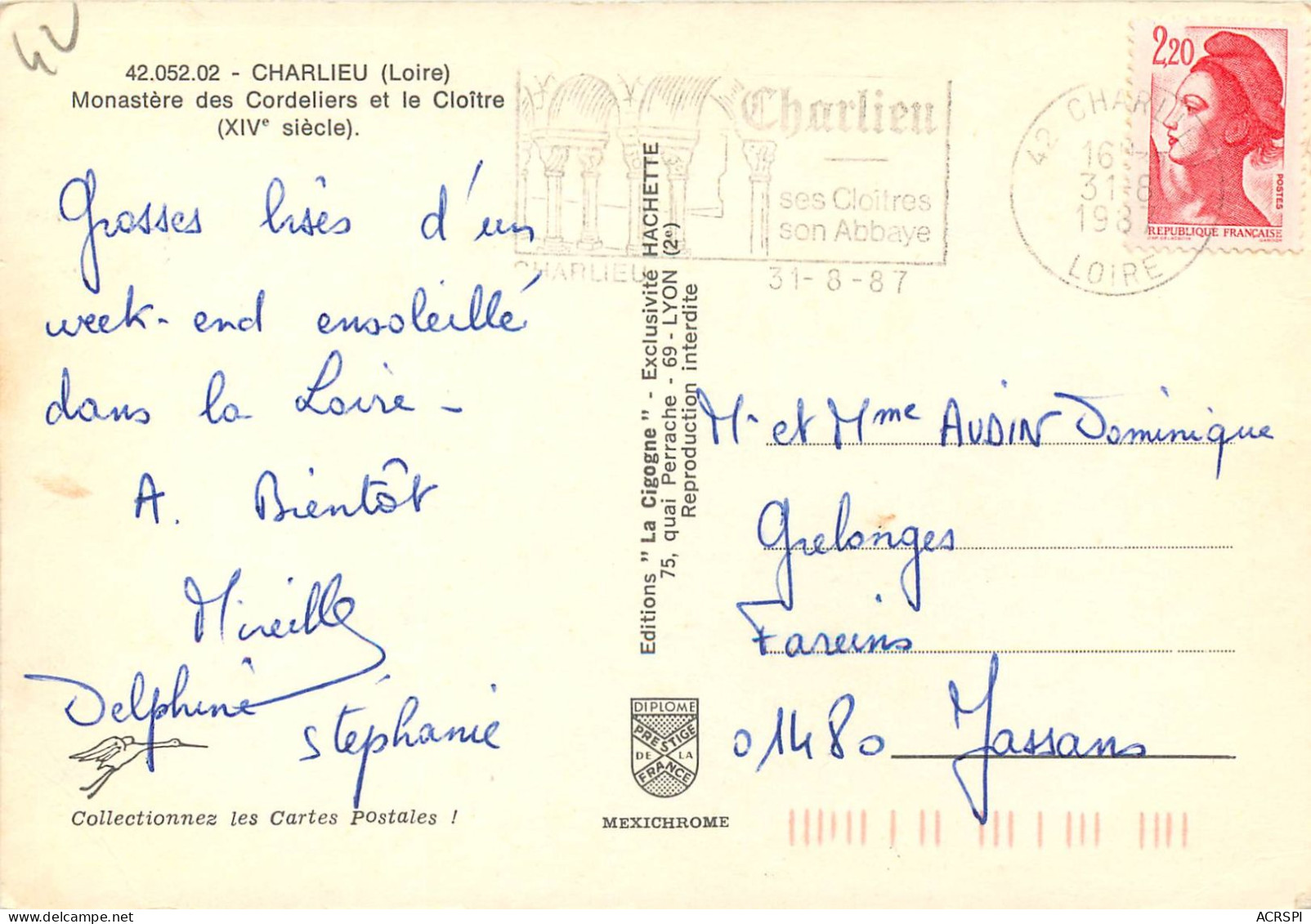 CHARLEIU Monastere Des Cordeliers Et Le Cloitre 16(scan Recto-verso) MC2435 - Charlieu