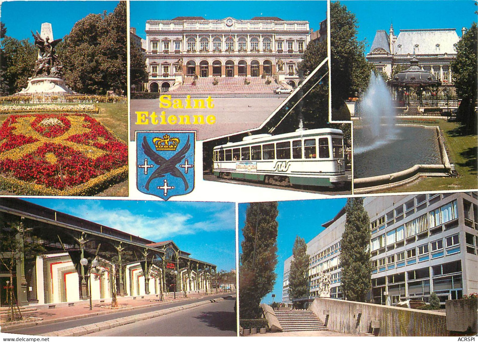 SAINT ETIENNE Fleurs Et Monument L Hotel De Ville Le Tramway Place De Jean Jaures 6(scan Recto-verso)MC2433 - Saint Etienne