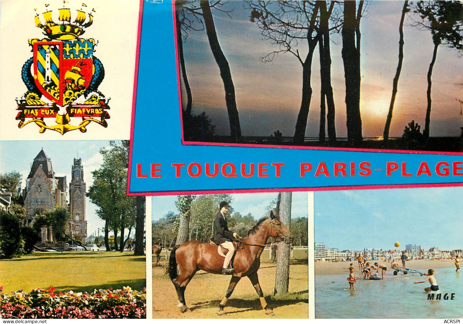 LE TOUQUET PARIS PLAGE Coucher De Soleil Dzns La Pinede 19(scan Recto-verso) MC2453 - Le Touquet