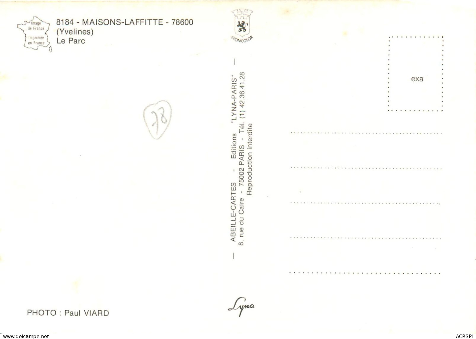 MAISON LAFFITE Le Parc 5(scan Recto-verso) MC2451 - Maisons-Laffitte