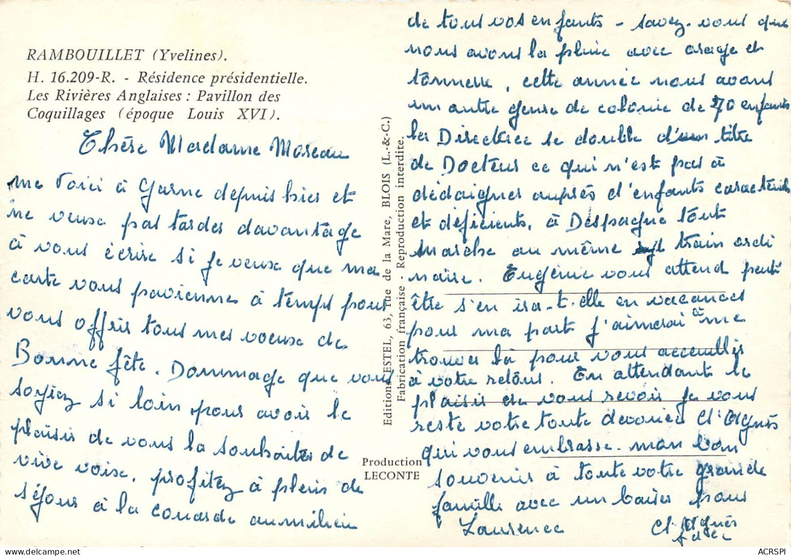 RAMBOUILLET Residence Presidentielle 8(scan Recto-verso) MC2450 - Rambouillet (Kasteel)