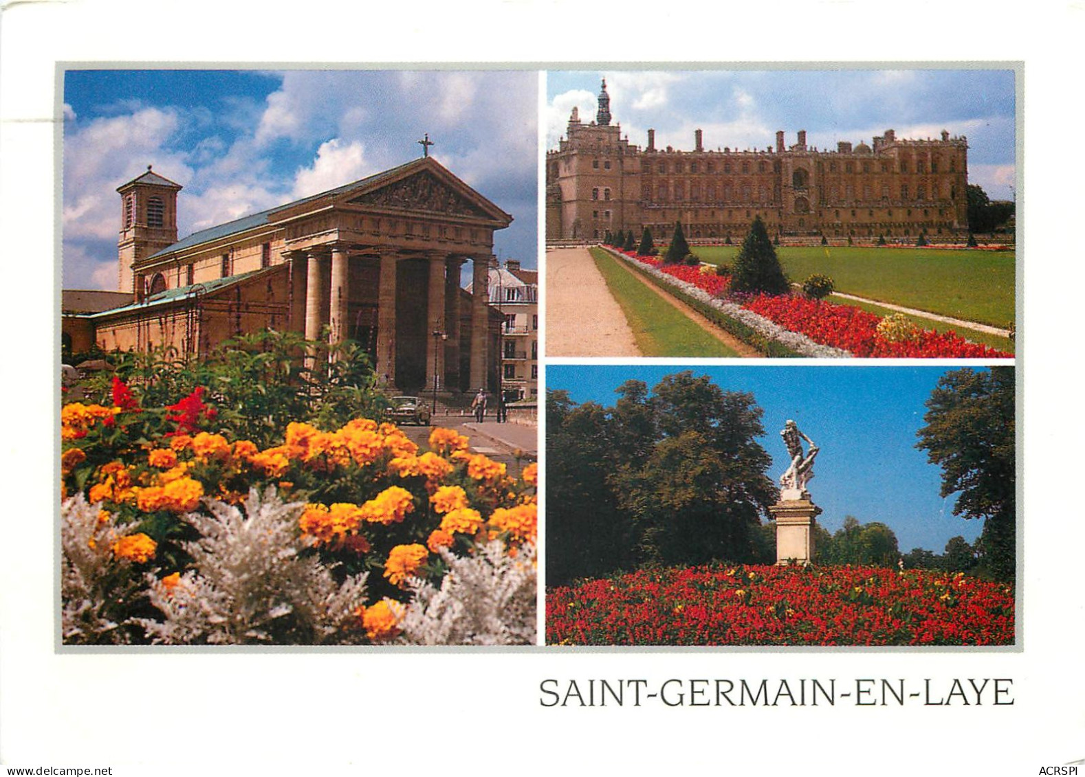 SAINT GERMAIN EN LAYE L Eglise Le Parc Et Le Chateau La Statue 15(scan Recto-verso) MC2449 - St. Germain En Laye