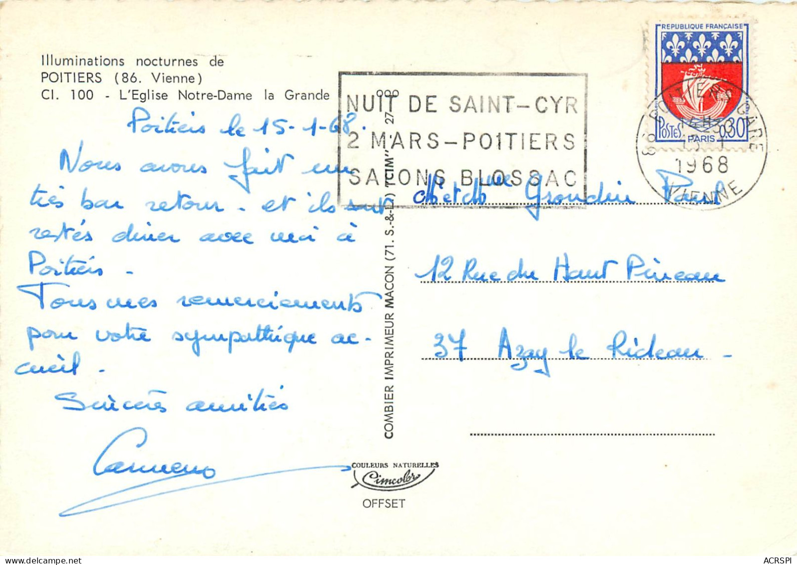 POITIERS L Eglise Notre Dame La Grande 3(scan Recto-verso) MC2442 - Poitiers