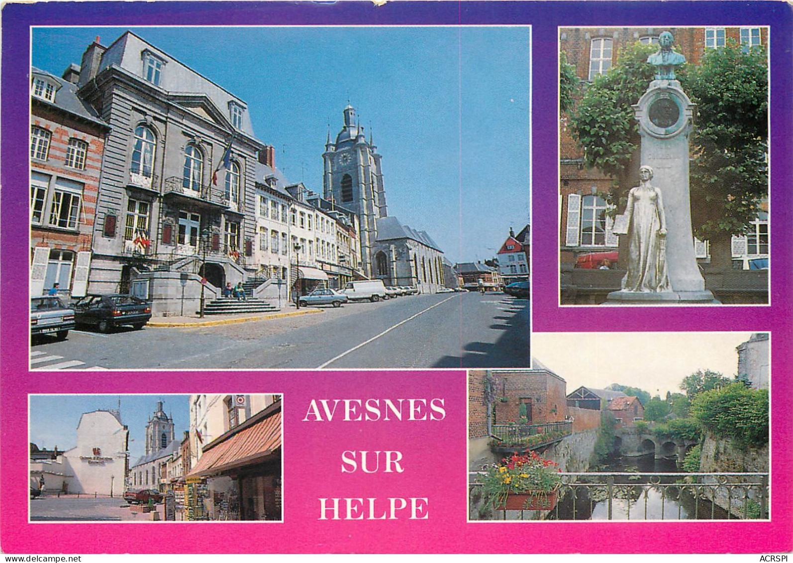 AVESNES SUR HELPE L Hotel De Ville Et La Collegiale 30(scan Recto-verso) MC2440 - Avesnes Sur Helpe