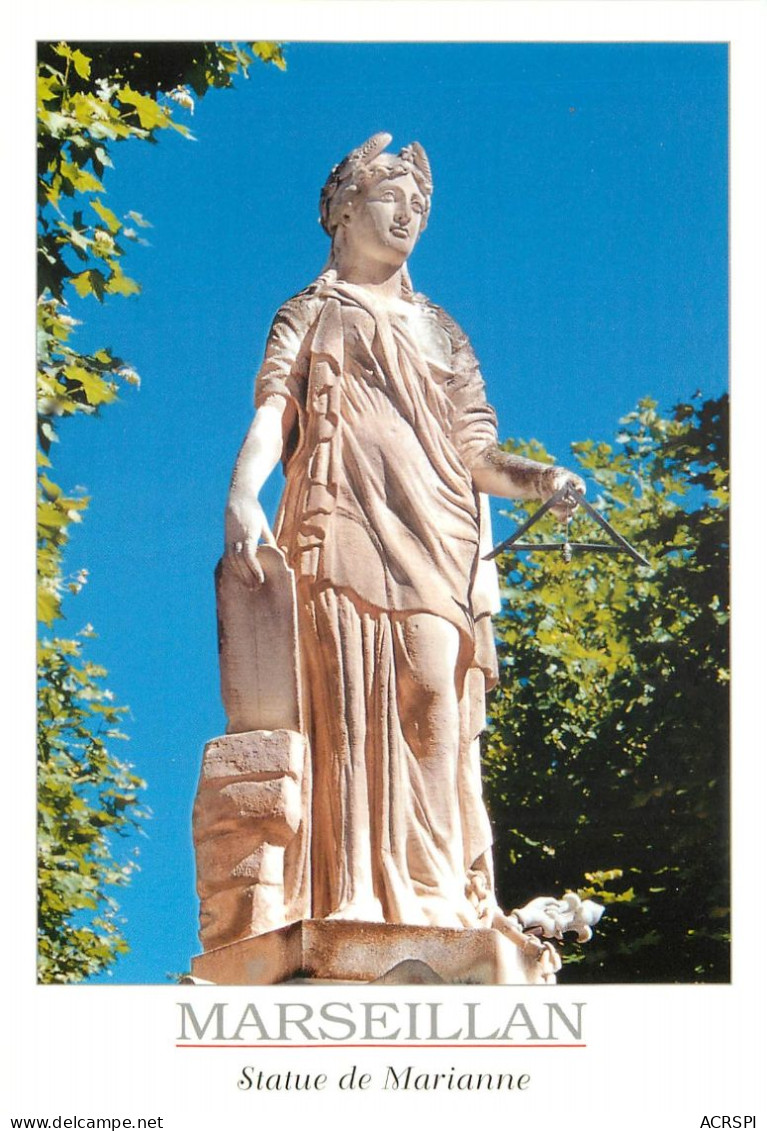 MARSEILLAN LE BASSIN DE THAU La Statue De Marianne 30(scan Recto-verso) MC2476 - Marseillan