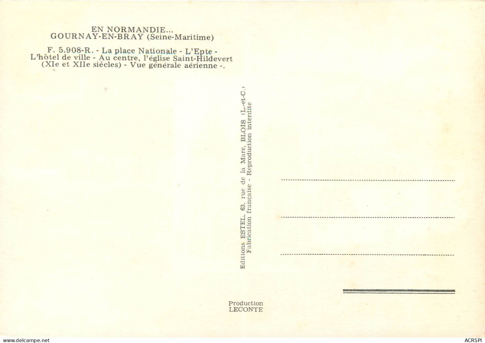 GOURNAY EN BRAY La Place Nationale L Epte 11(scan Recto-verso) MC2473 - Gournay-en-Bray