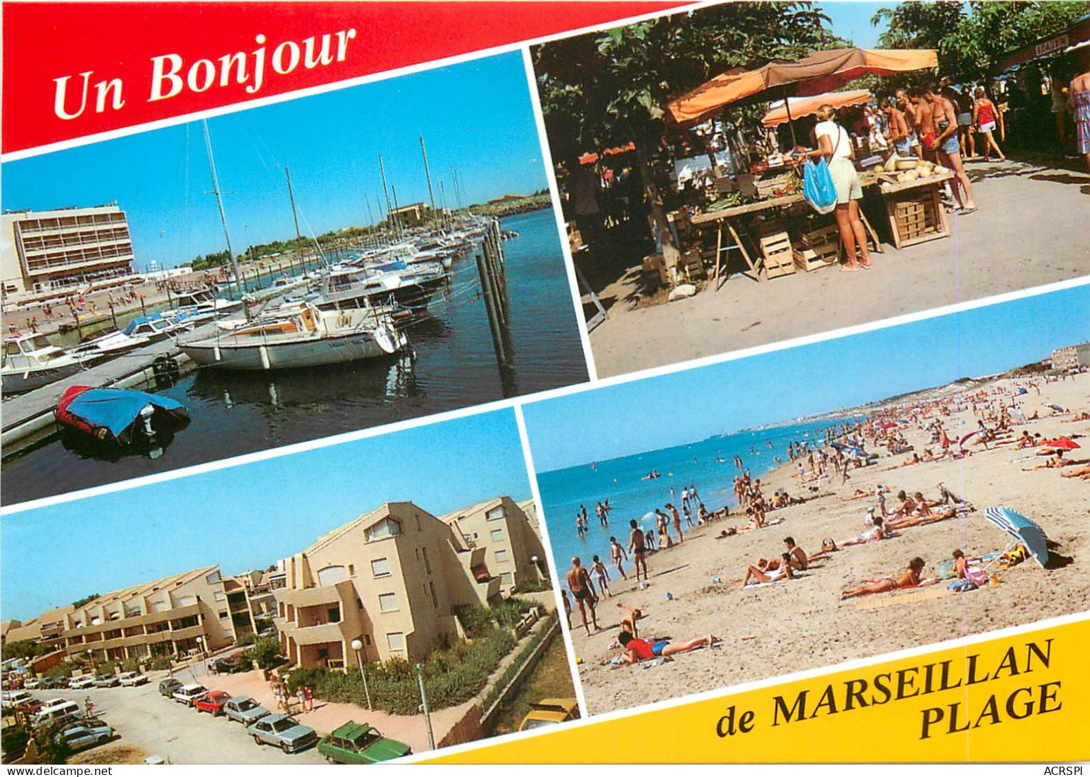 MARSEILLAN PLAGE Un Bonjour De La Cote Languedocienne 4 3(scan Recto-verso) MC2470 - Marseillan