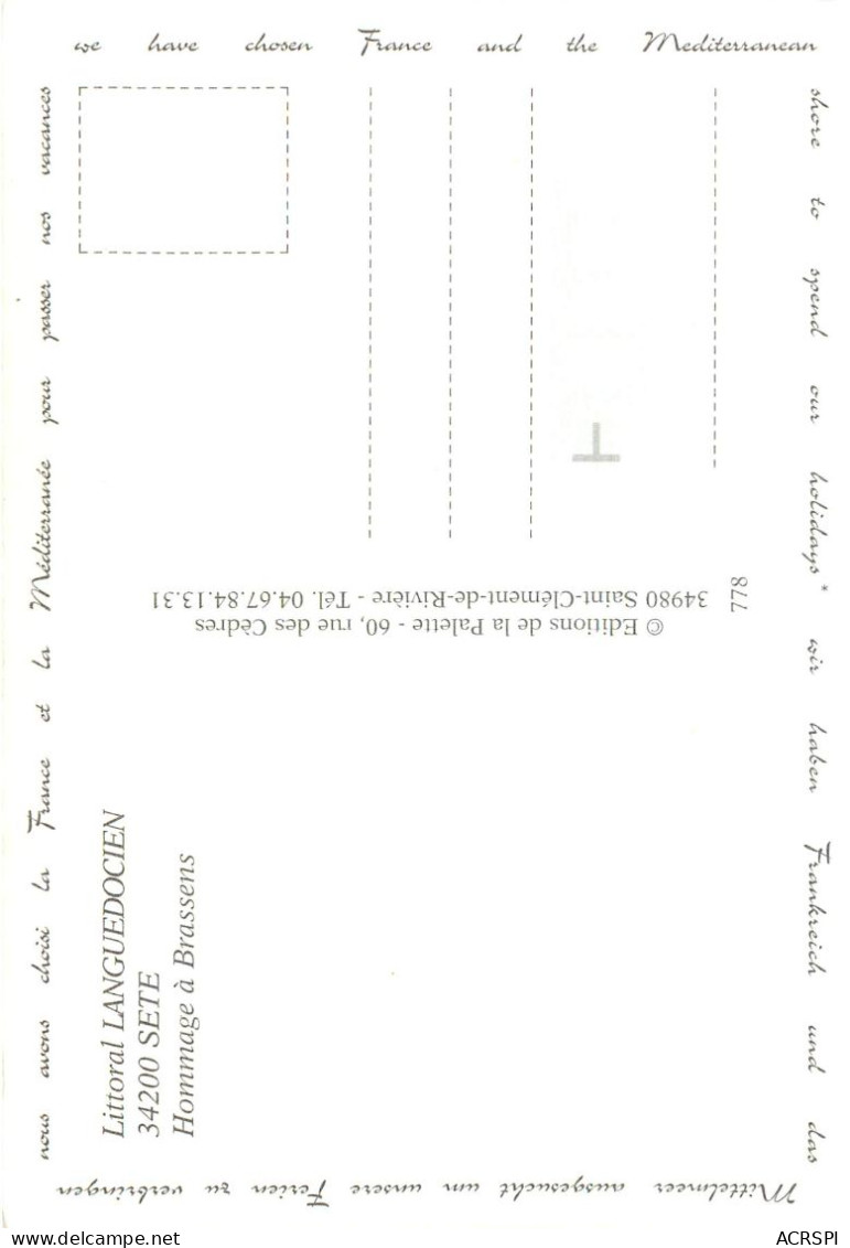 SETE Hommage A Brassens 11(scan Recto-verso) MC2468 - Sete (Cette)