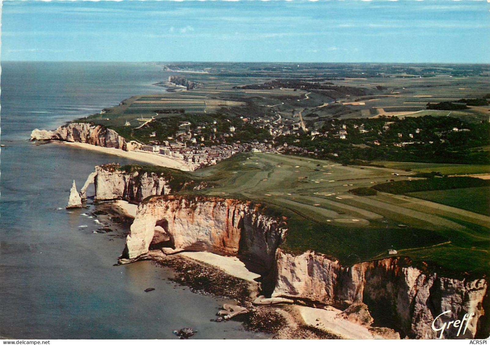 ETRETAT Vue D Avion L Aiguille La Falaise Et La Porte D Aval 19(scan Recto-verso) MC2465 - Etretat