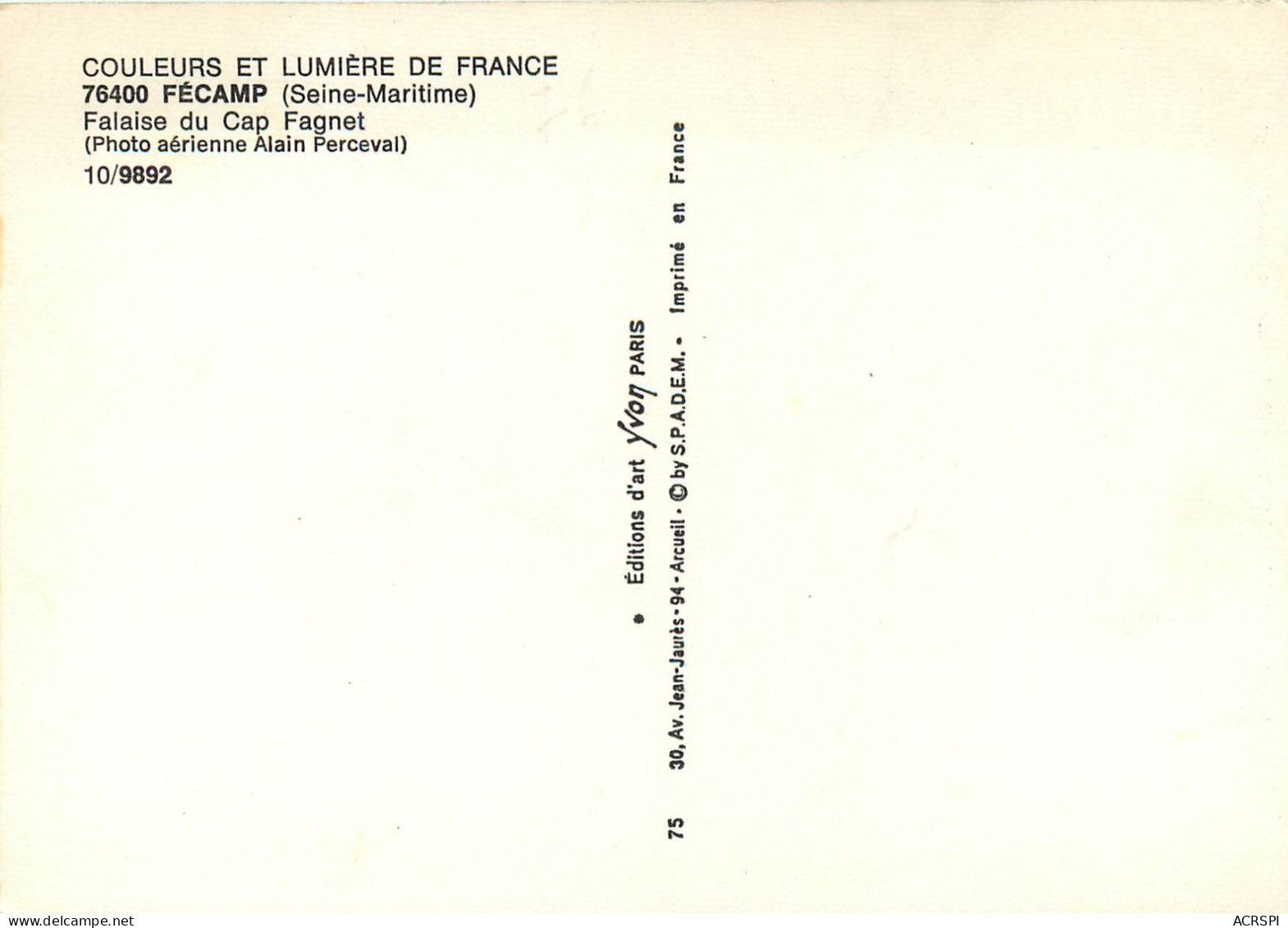 Fecamp Falaise Du Cap Fagnet 1(scan Recto-verso) MC2465 - Fécamp