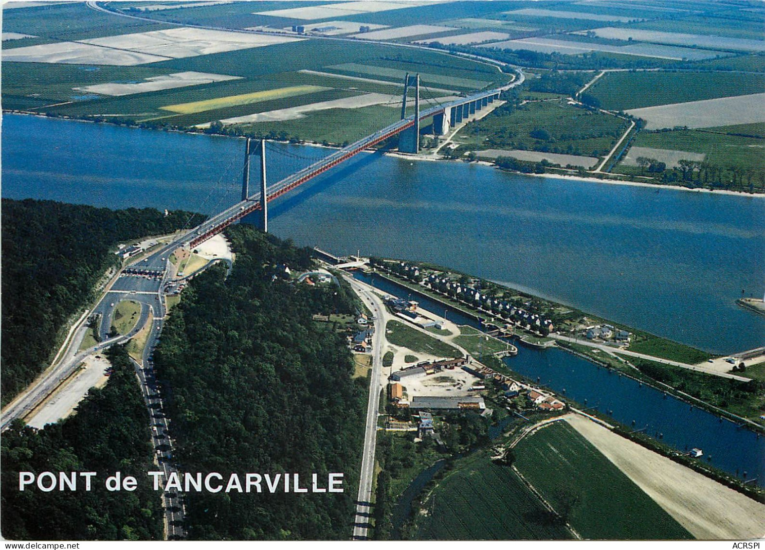 LE PONT DE TANCARVILLE Vue Aerienne Generale 7(scan Recto-verso) MC2465 - Tancarville