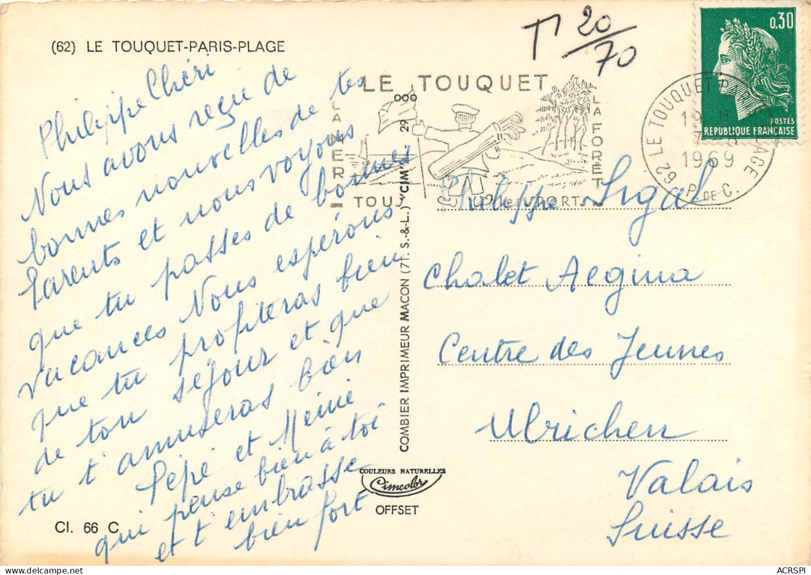 LE TOUQUET PARIS PLAGE 19(scan Recto-verso) MC2461 - Le Touquet