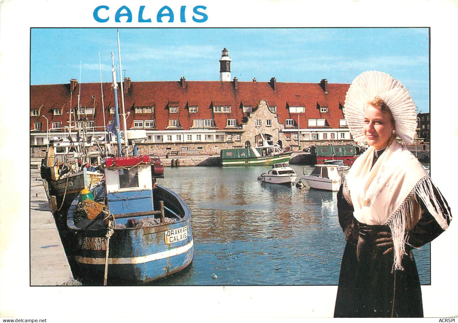 CALAIS Le Courgain Le Phare Et Le Port Bateau Le DRAKKAR  17(scan Recto-verso) MC2460 - Calais