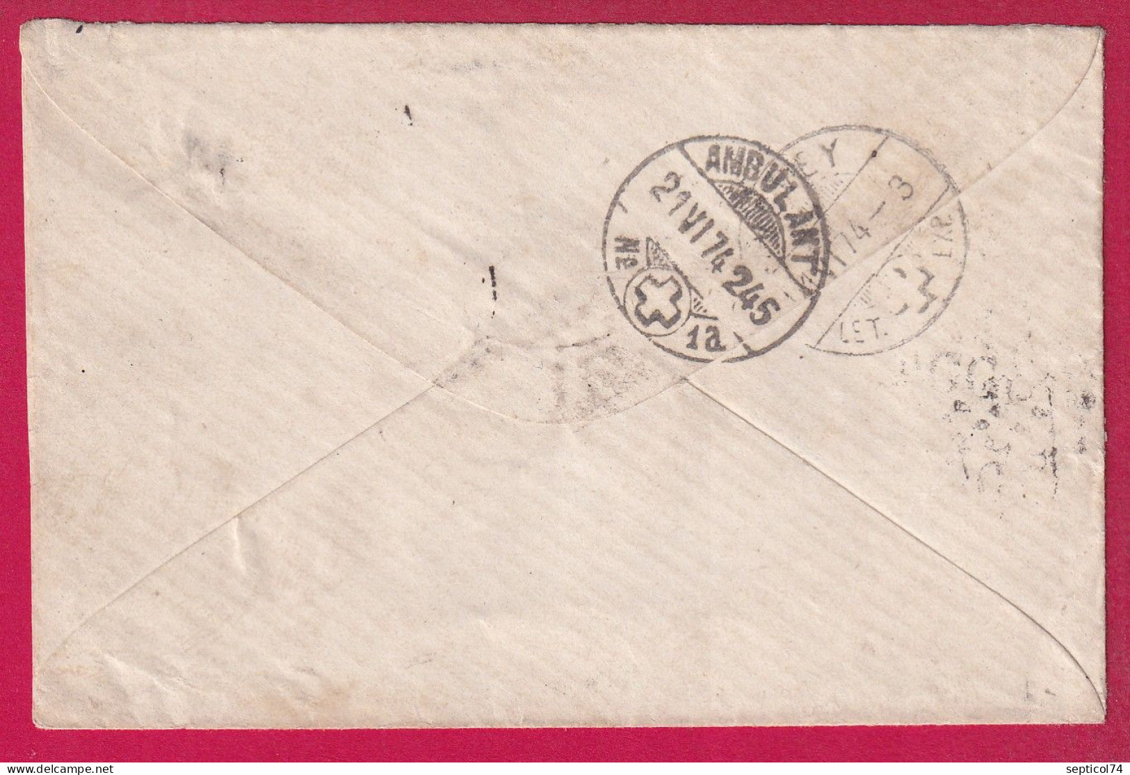 N°60 TARIF FRONTALIER GC 3554 ST CLAUDE JURA POUR VEVEY CANTON DE VAUD SUISSE LETTRE - 1849-1876: Klassik