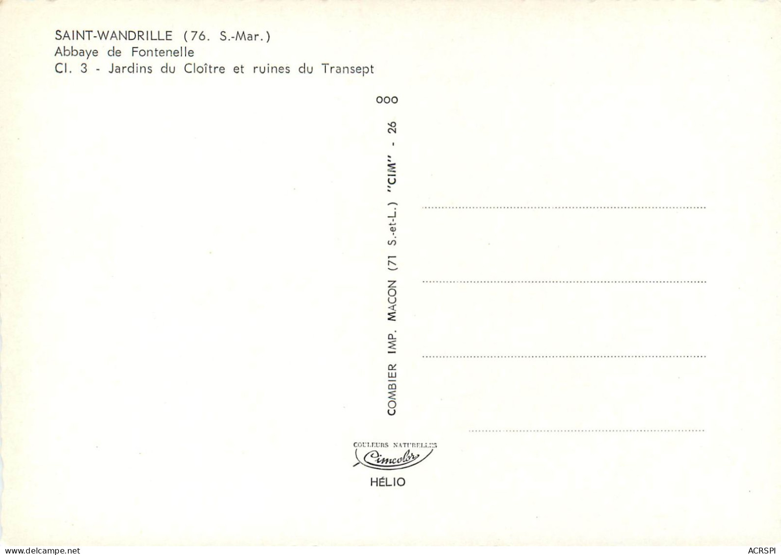 SAINT WANDRILLE Abbaye De Fontenelle Jardins Du Cloitre Et Ruines Du Transept 28(scan Recto-verso) MC2495 - Saint-Wandrille-Rançon