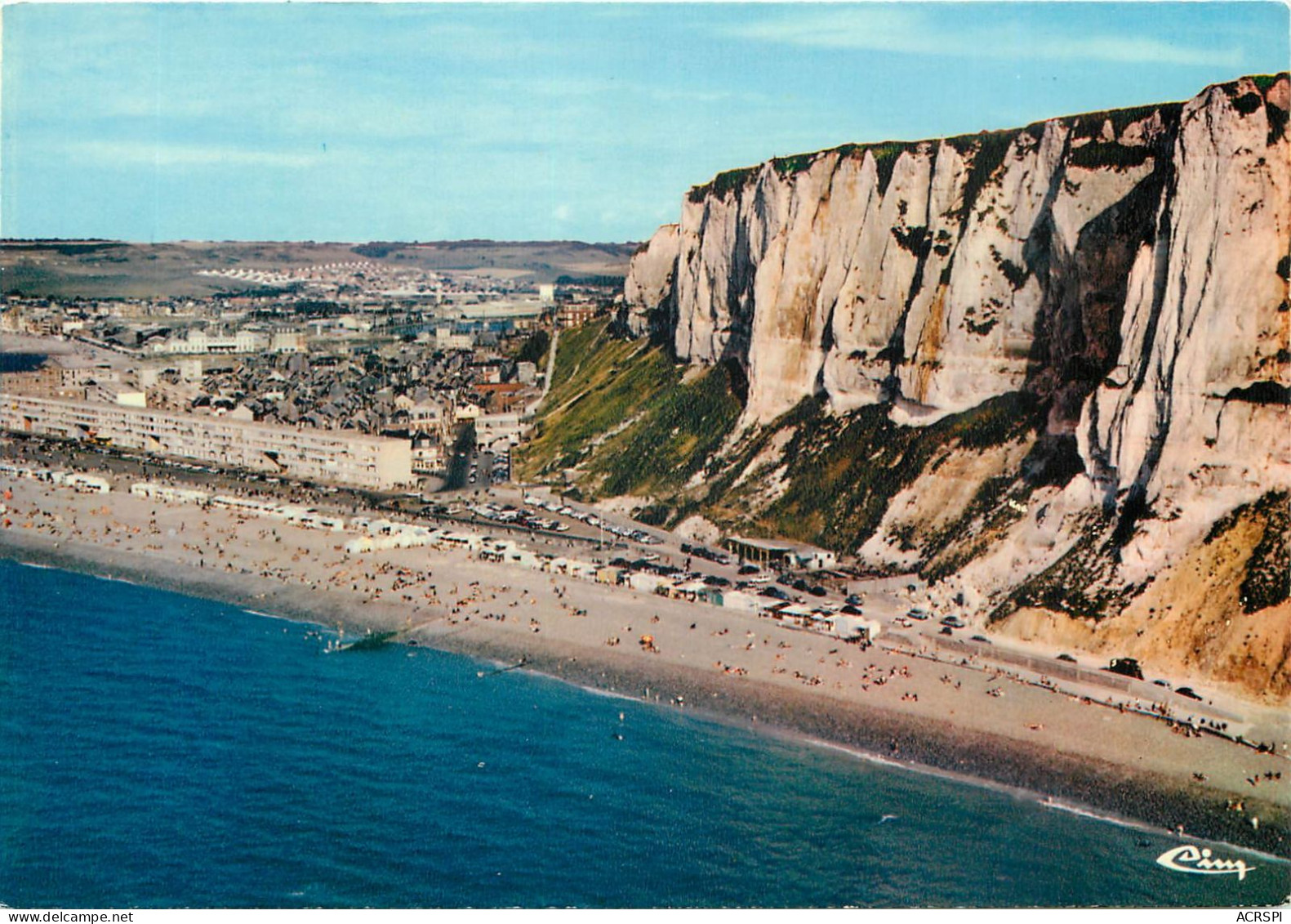 LE TREPORT Vue Aerienne La Plage Et Les Falaises 1(scan Recto-verso) MC2495 - Le Treport