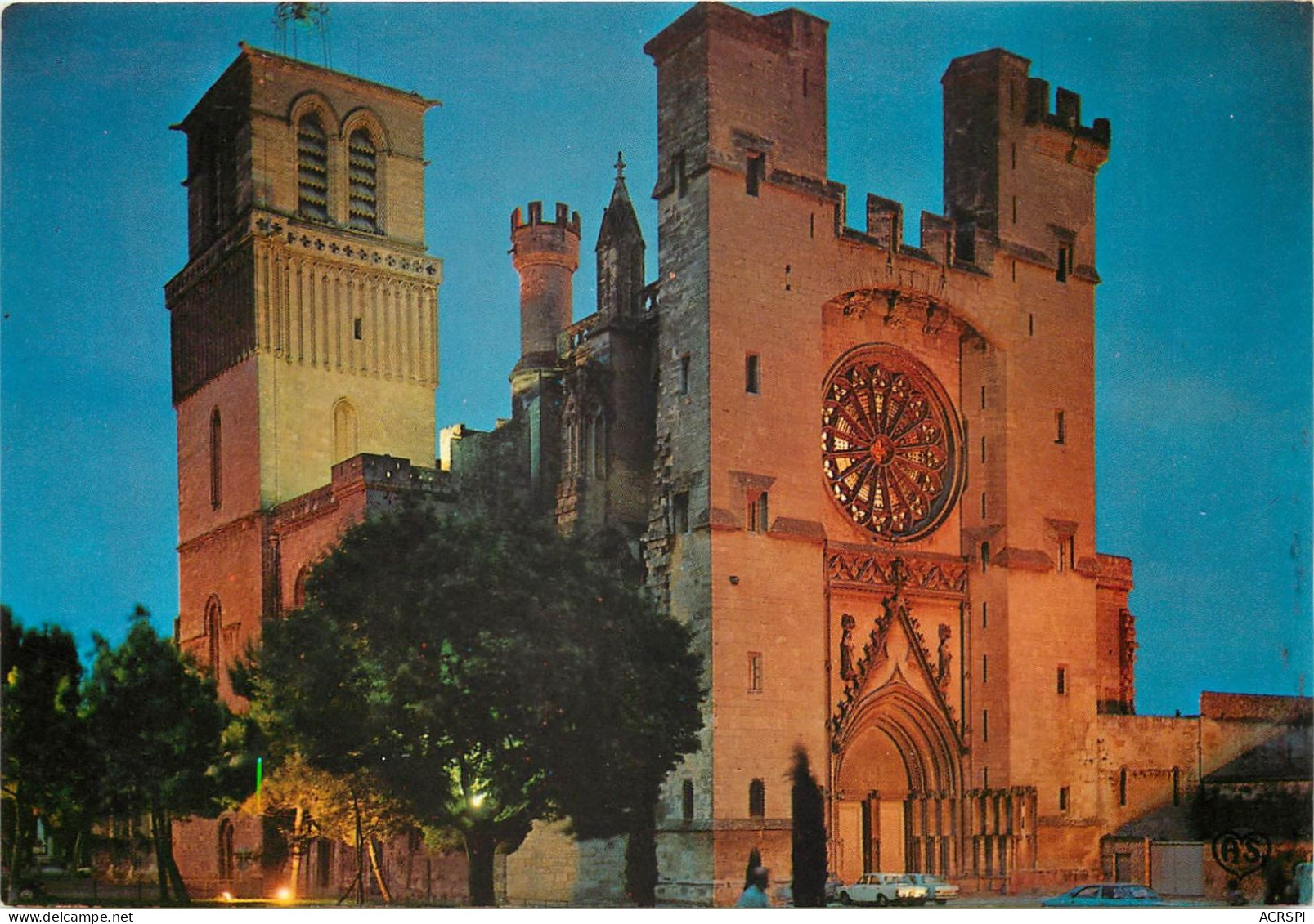 BEZIERS La Cathedrale St Nazaire Vue De Nuit 2(scan Recto-verso) MC2493 - Beziers