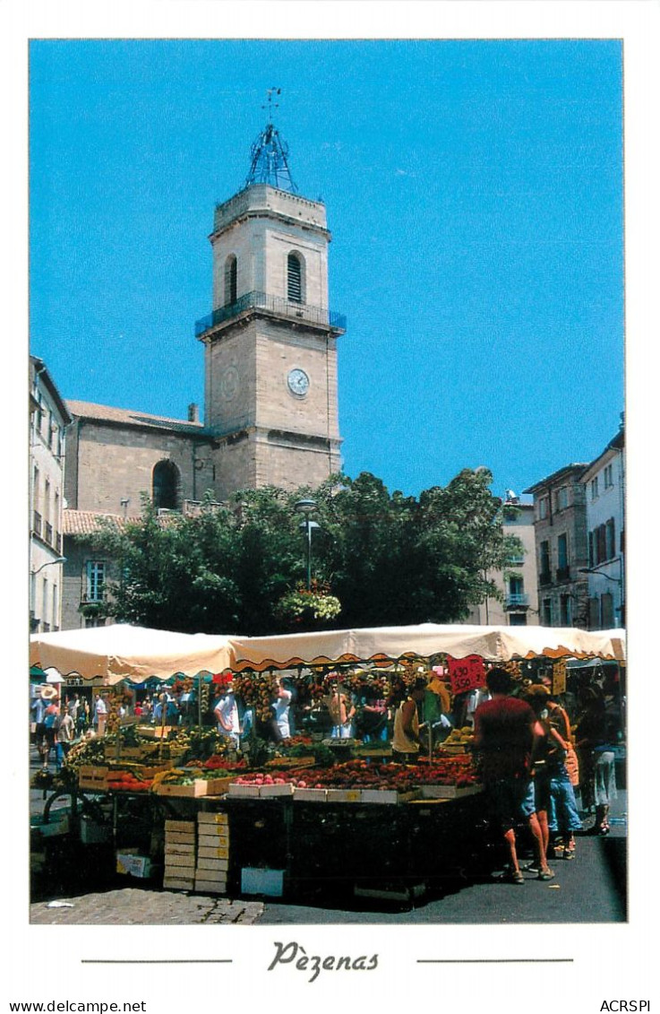 PEZENAS L Aplace De La Republique Un Jour De Marche 30(scan Recto-verso) MC2489 - Pezenas