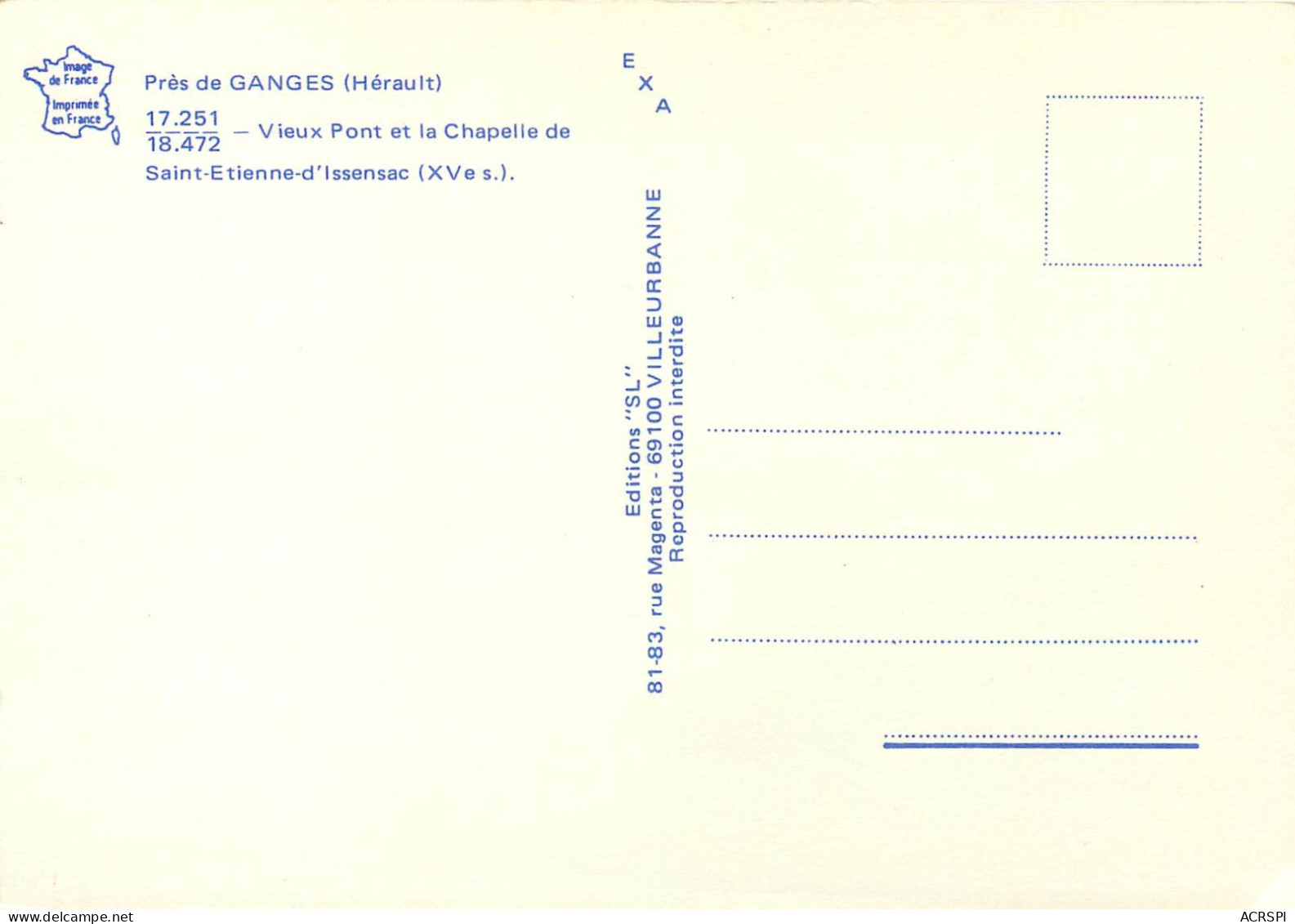 Pres De GANGES Vieux Pont Et Chapelle De Saint Etienne D Issensac 27(scan Recto-verso) MC2489 - Ganges