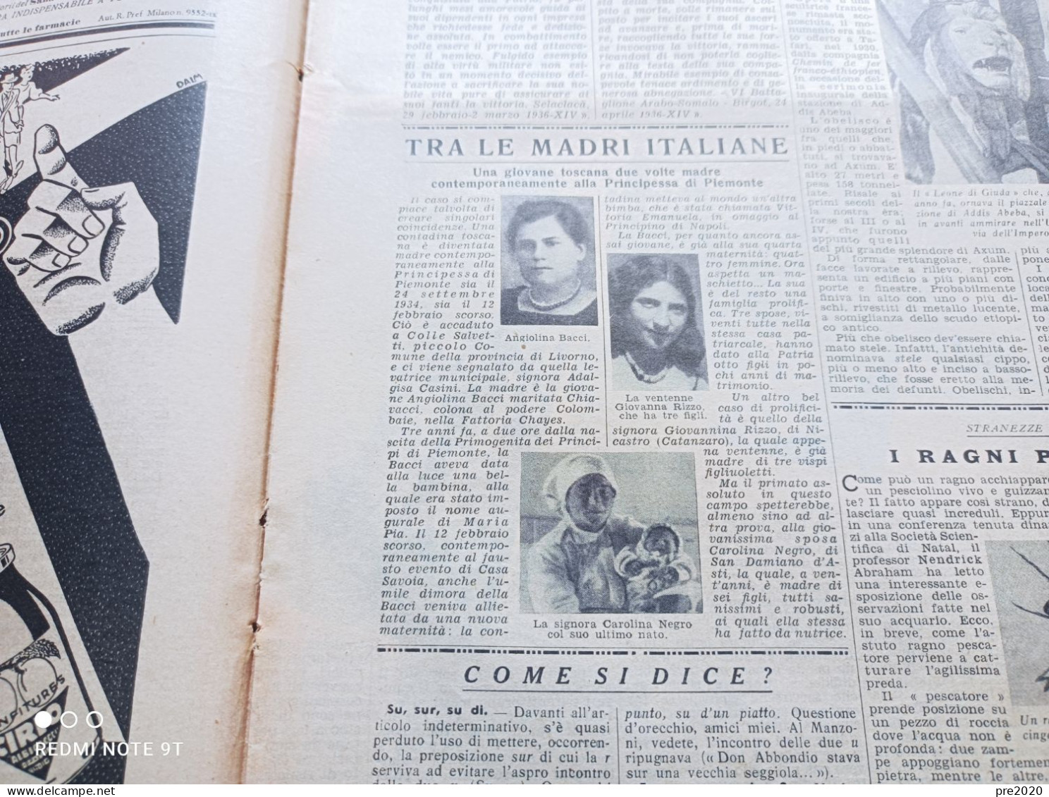 LA DOMENICA DEL CORRIERE 1937 NOCI BARI COLLE SALVETTI NICASTRO SAN DAMIANO D’ASTI - Autres & Non Classés