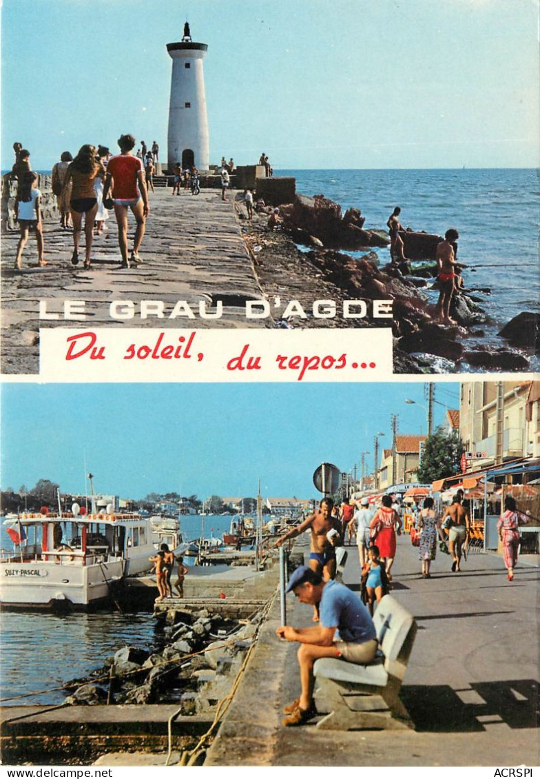 LE GRAU D AGDE Le Phare Les Quais 7(scan Recto-verso) MC2483 - Agde