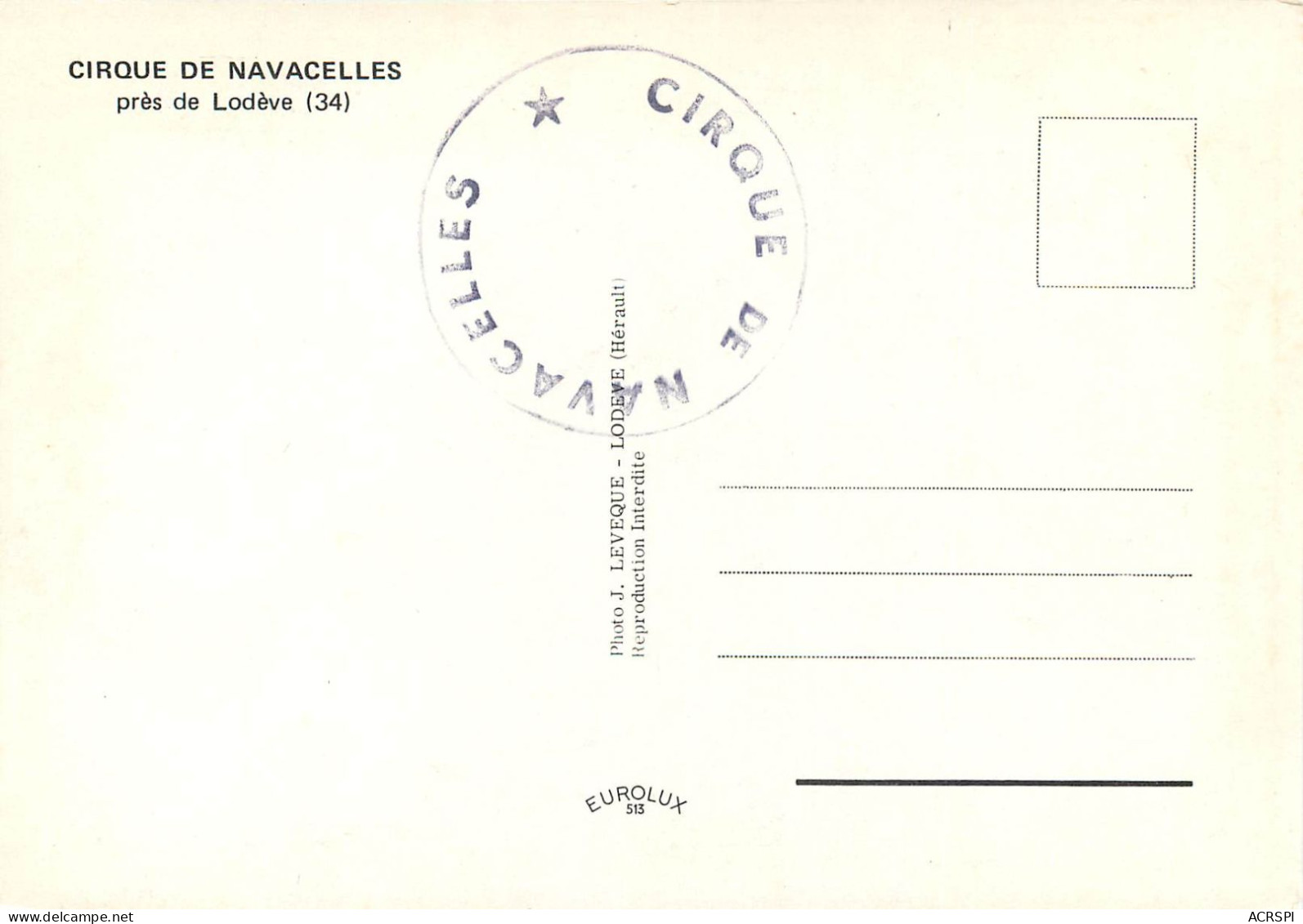 CIRQUE DE NAVACELLES Pres De Lodeve 3(scan Recto-verso) MC2479 - Autres & Non Classés