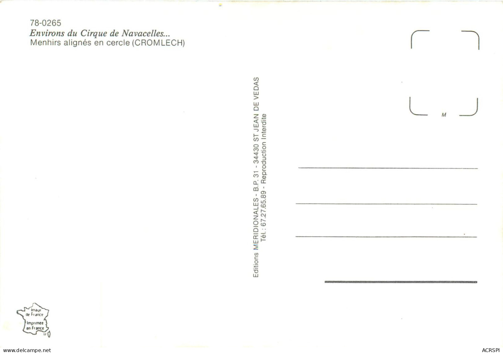 Environs Du Cirque De Navacelles Menhirs Alignes En Cercle 23(scan Recto-verso) MC2477 - Other & Unclassified