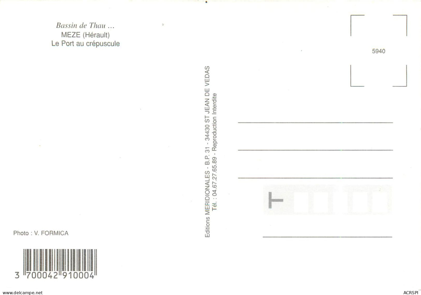 MEZE Le Port Au Crepuscule 4(scan Recto-verso) MC2499 - Mèze