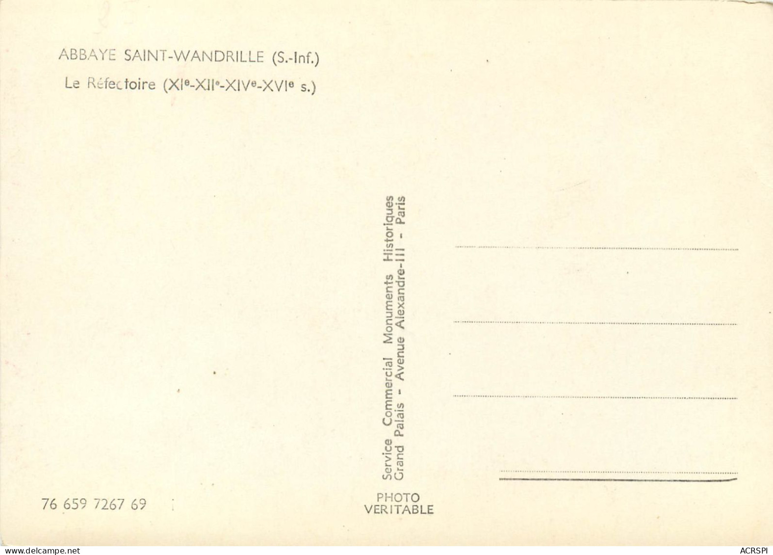 Abbaye SAINT WANDRILLE Le Refectoire 12(scan Recto-verso) MC2498 - Saint-Wandrille-Rançon
