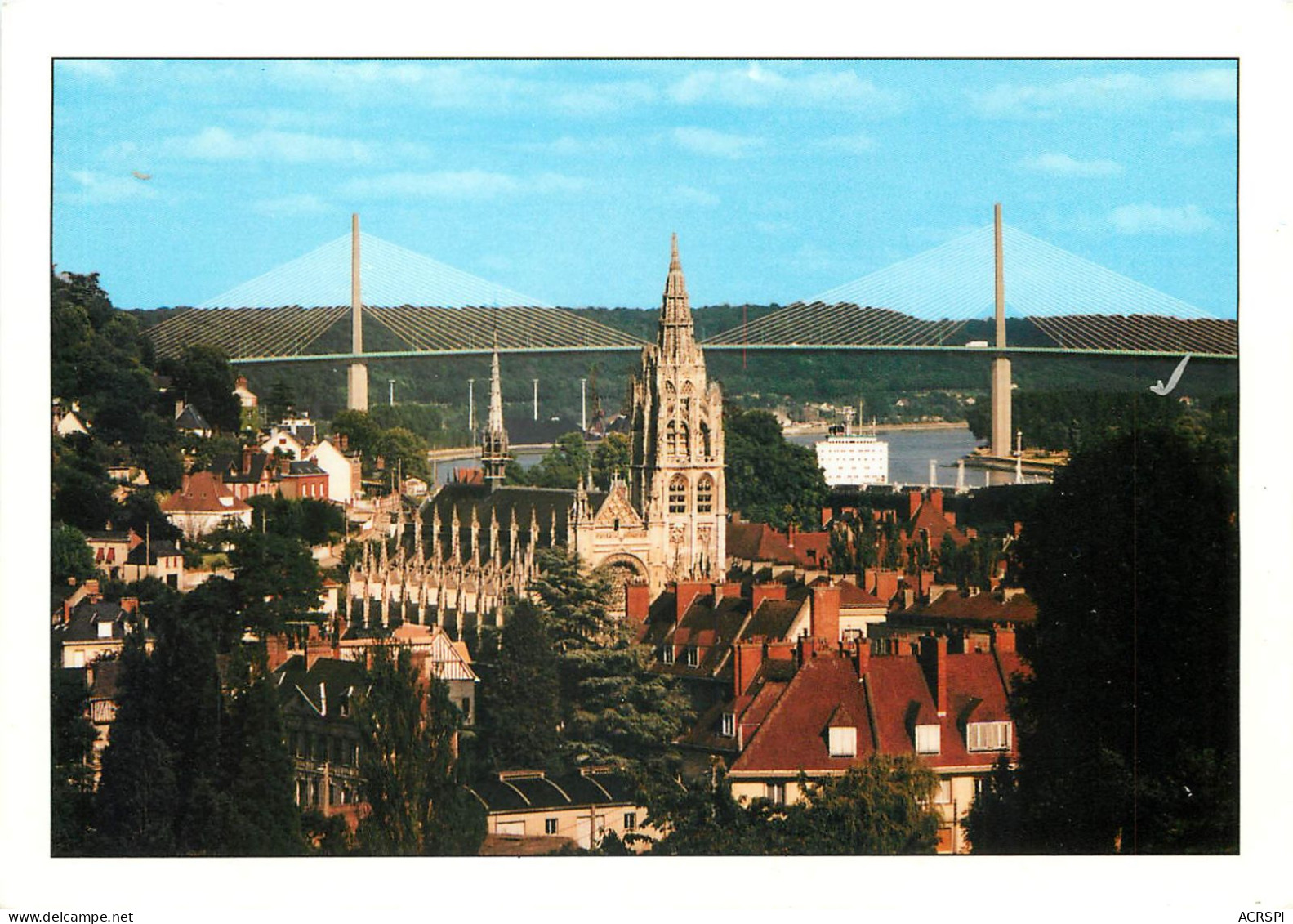 CAUDEBEC EN CAUX L Eglise Notre Dame Et Le Pont De Brotonne 13(scan Recto-verso) MC2497 - Caudebec-en-Caux