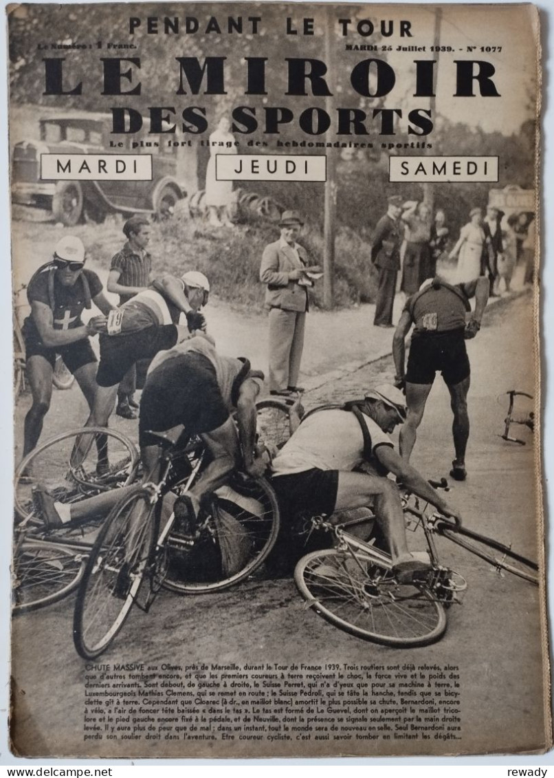 Le Miroir Des Sports - 25 Juillet 1939 (N. 1077) - Autres & Non Classés