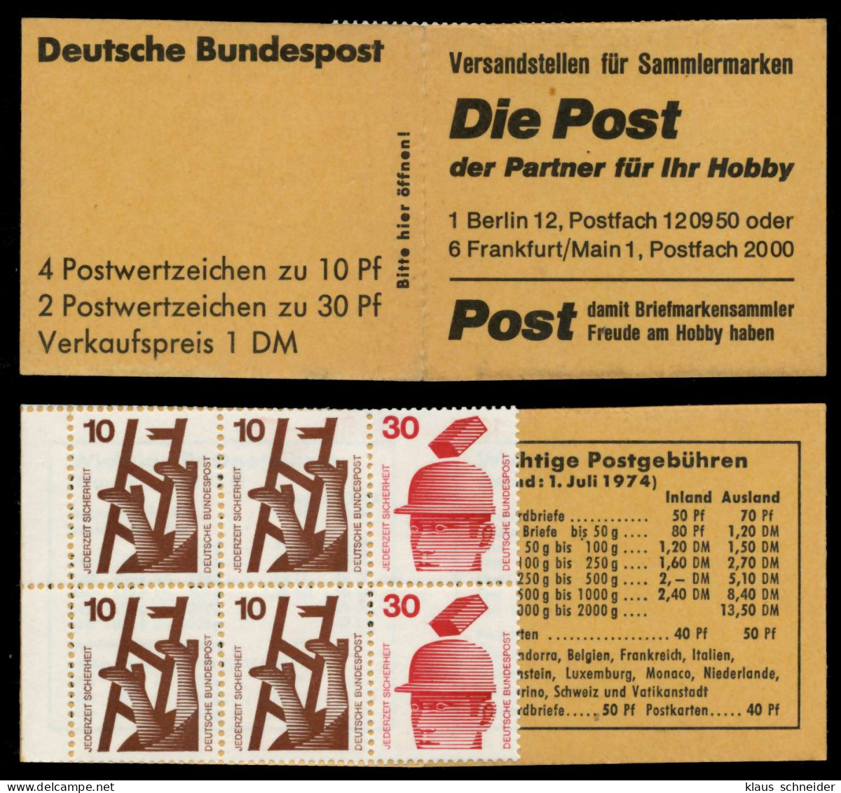 BRD MARKENHEFTCHEN Nr MH 16d Postfrisch X6C67D6 - Other & Unclassified