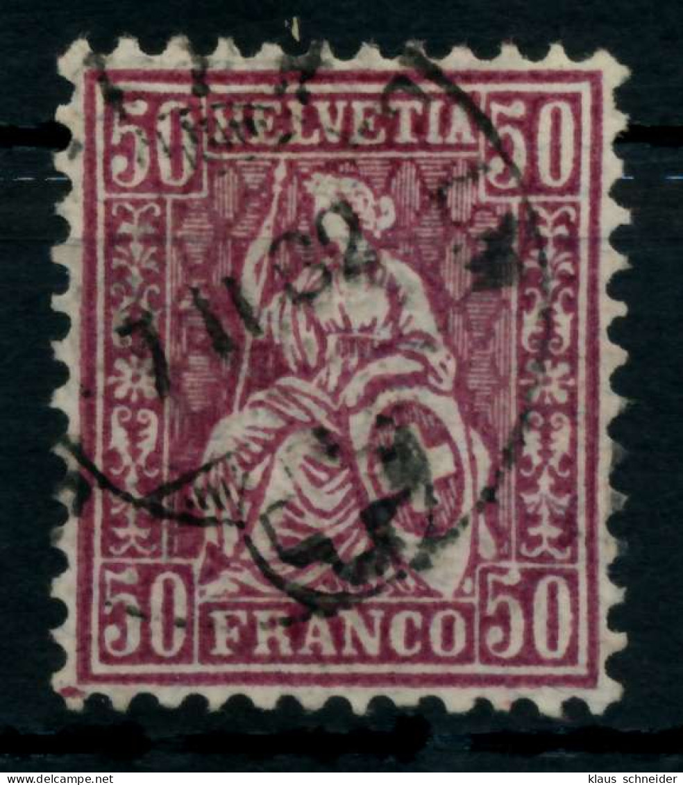 SCHWEIZ SITZENDE HELVETIA VON 1881 Nr 43 Gestempelt Gepr X7446AE - Usati