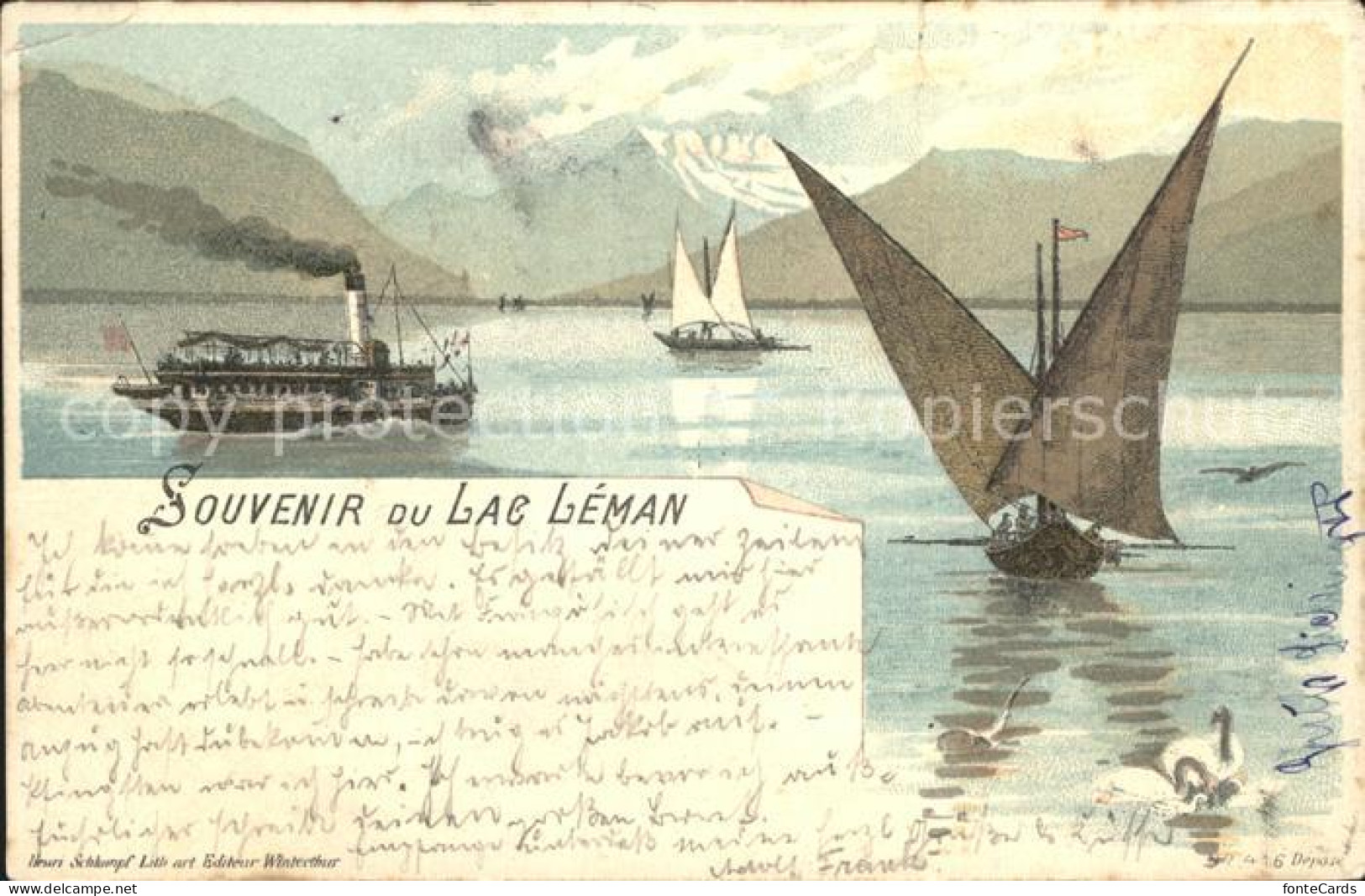 12159991 Leman Lac Genfersee Boote Dampfer Genf - Other & Unclassified