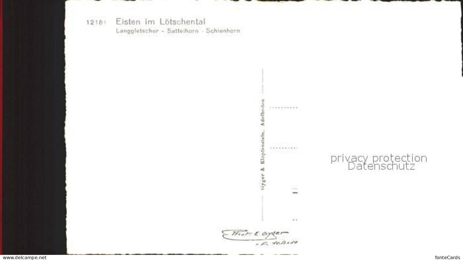12159981 Eisten Langgletscher Sattelhorn Schienhorn Eisten - Autres & Non Classés