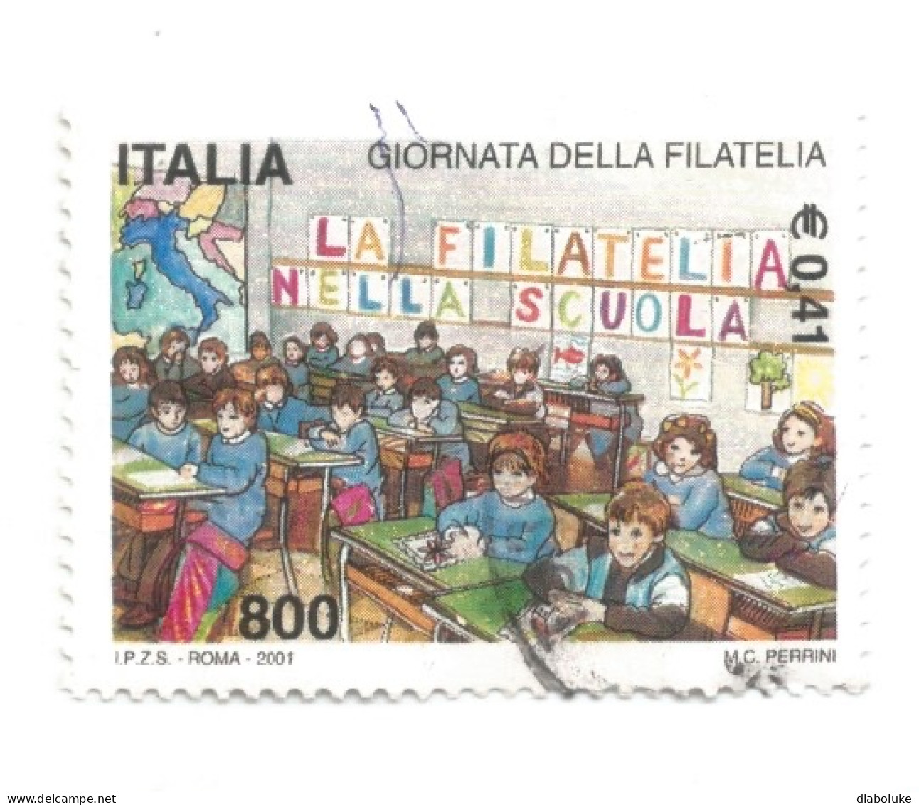 (REPUBBLICA ITALIANA) 2001, GIORNATA DELLA FILATELIA - Serie Di 1 Francobollo Usato - 2001-10: Used