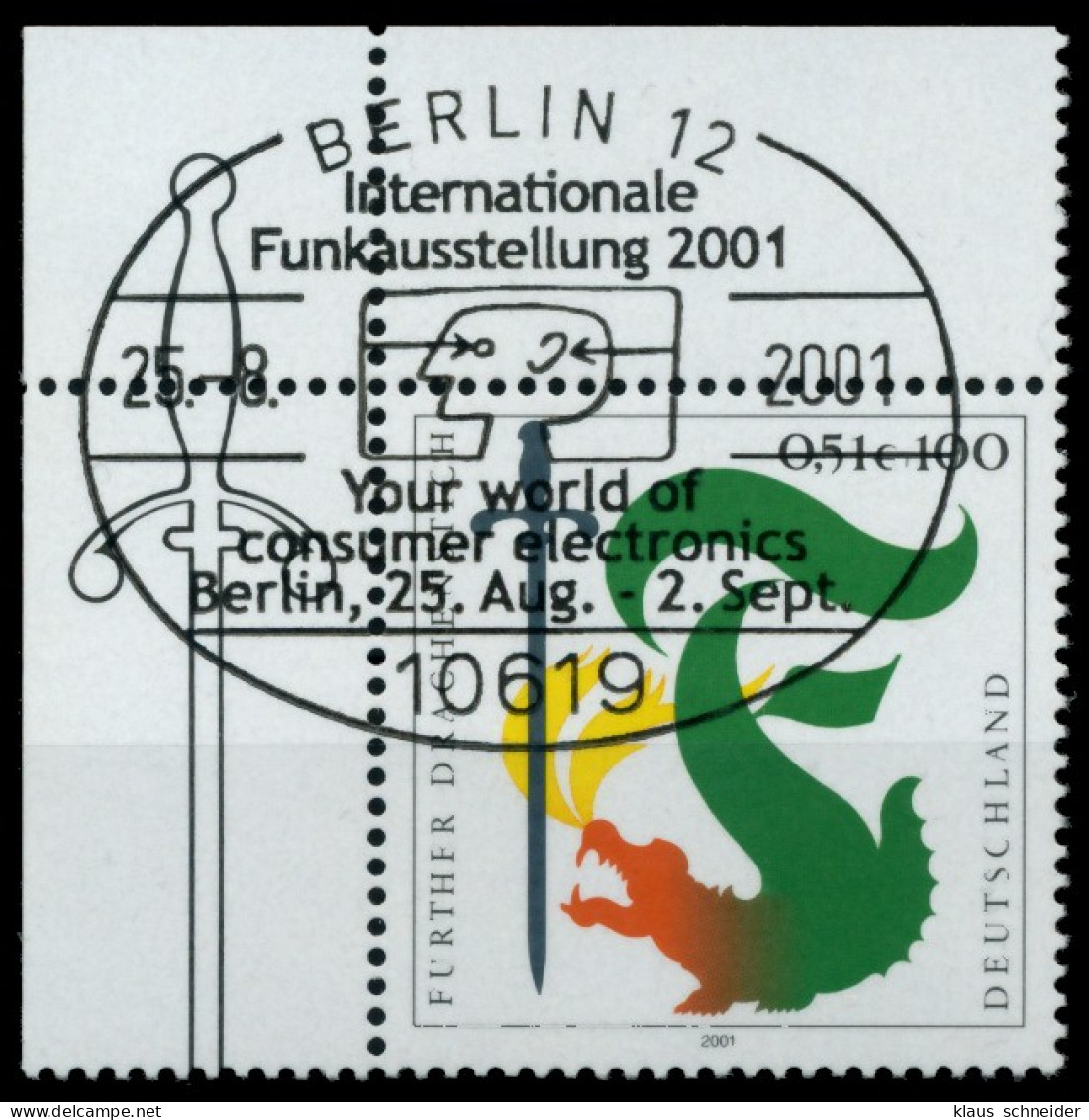 BRD BUND 2001 Nr 2207 Zentrisch Gestempelt ECKE-OLI X767D0A - Usados