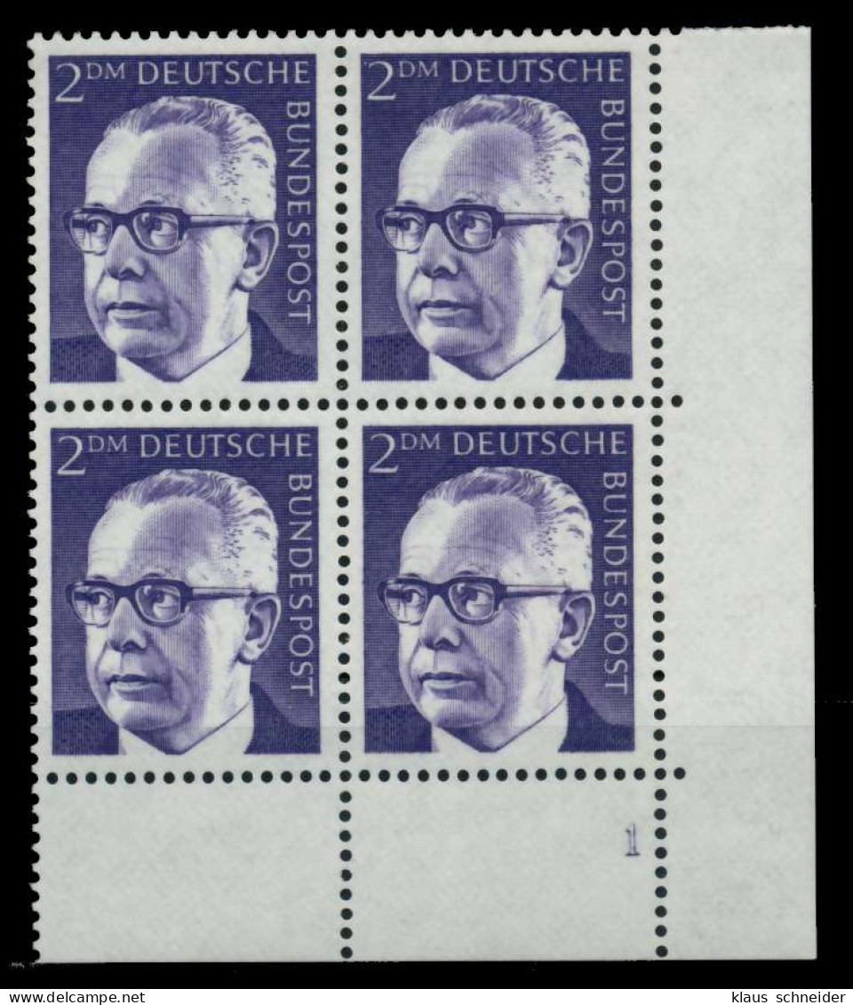 BRD DS HEINEM Nr 645 Postfrisch VIERERBLOCK FORM1 X76A4D6 - Unused Stamps