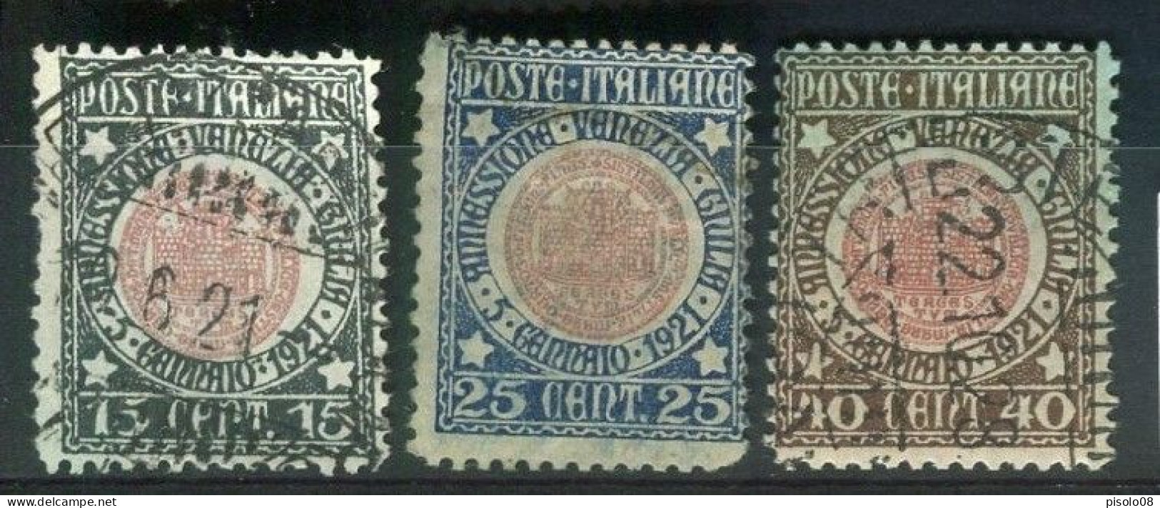 REGNO 1921  ANNESSIONE VENEZIA GIULIA SERIE CPL. USATA - Gebraucht