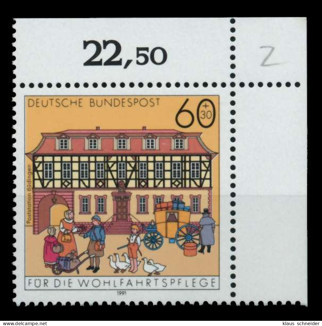 BRD 1991 Nr 1564 Postfrisch ECKE-ORE X76CE5E - Ungebraucht