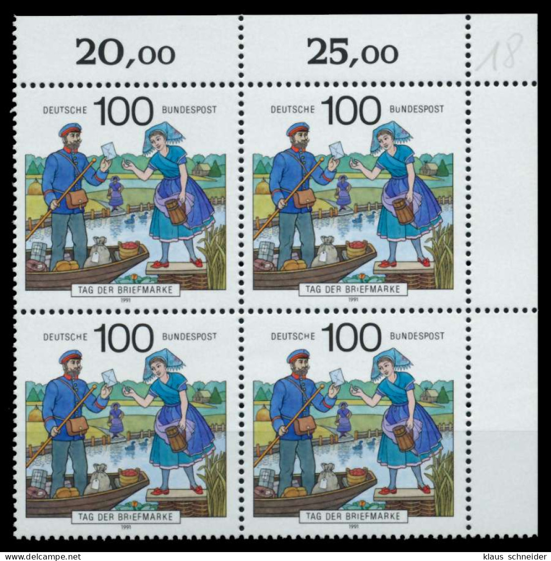 BRD 1991 Nr 1570 Postfrisch VIERERBLOCK ECKE-ORE X76CEA6 - Unused Stamps