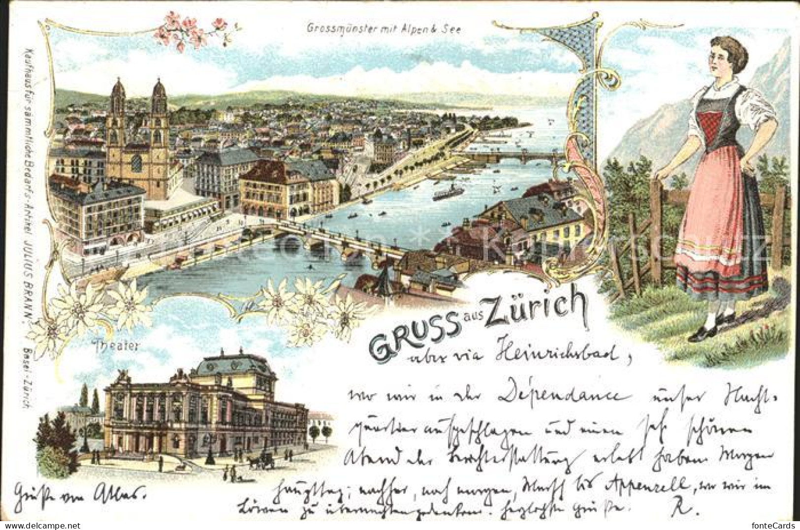 12159441 Zuerich Grossmuenster Alpen See Theater Zuerich - Autres & Non Classés