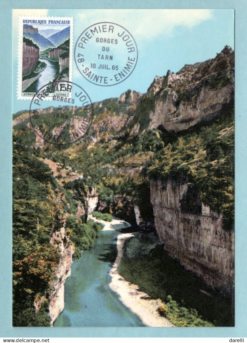 Carte Maximum 1965 - Gorges Du Tarn - YT 1438 - Ste Enimie - 1960-1969