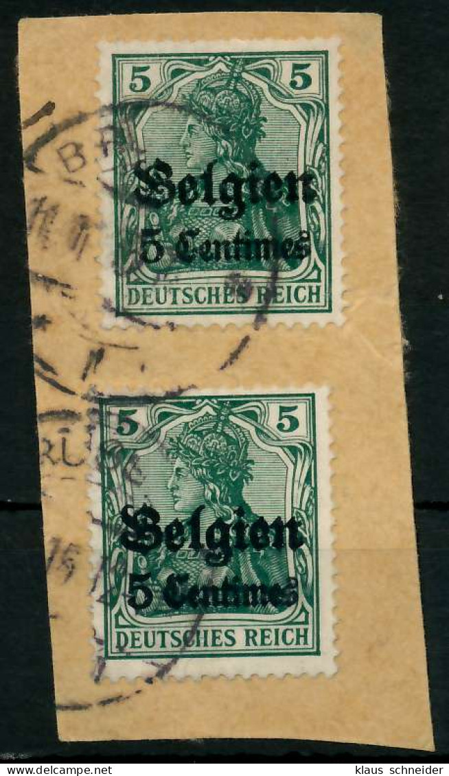 BES 1WK LP BELGIEN Nr 2 Stück Gestempelt Briefstück X77B1FE - Ocupación 1914 – 18