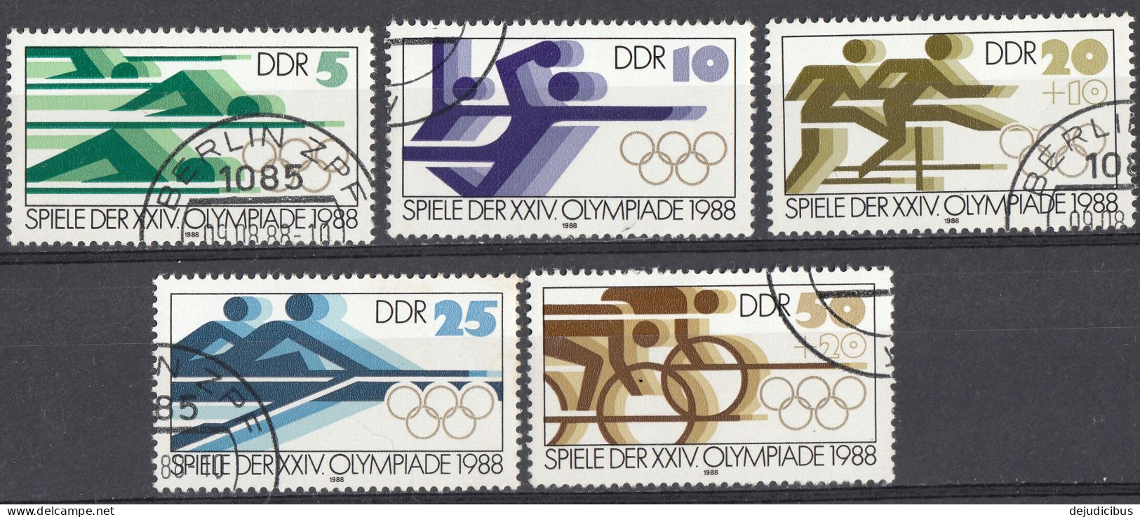 DDR - 1988 - Lotto Di 5 Valori Usati: Yvert 2796/2799 E 2801. - Oblitérés