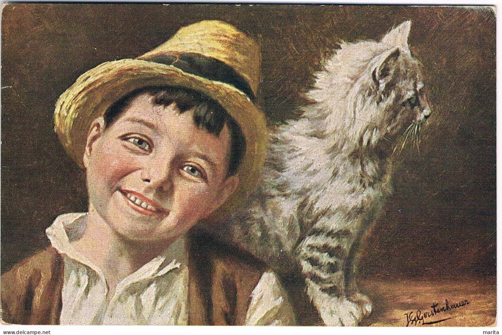 Chat Et Garcon -cat And Child- Poes En Jongen - Katzen Und Kind - Cats