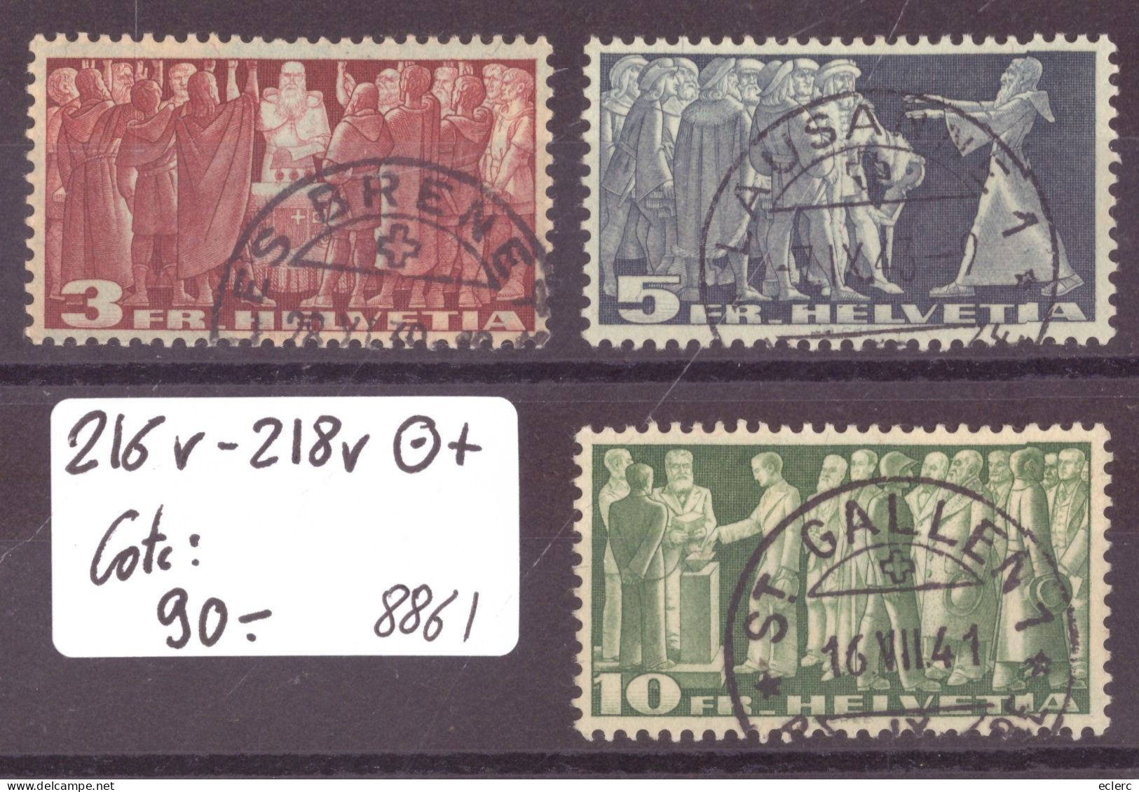 No 216v-218v -  OBLITERATIONS CHOISIES - COTE: 90.- - Used Stamps
